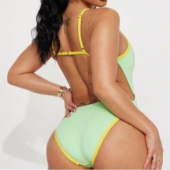 Dippin Daisys Neon Green One Piece Size XS‎ RefN04 - Picture 3 of 9